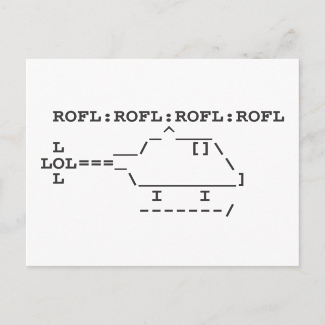ROFLCOPTER ROFL LOL LOLSPEAK VYKORT (Framsida)