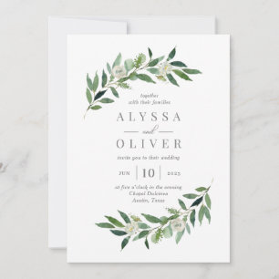 ROG för inbjudan till Romantic Greenery Wedding