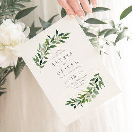 ROG för inbjudan till Romantic Greenery Wedding