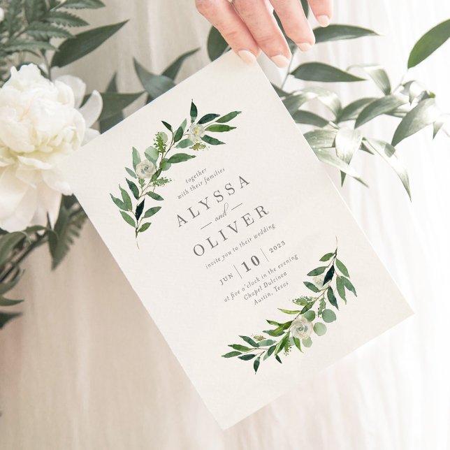ROG för inbjudan till Romantic Greenery Wedding (Skapare uppladdad)