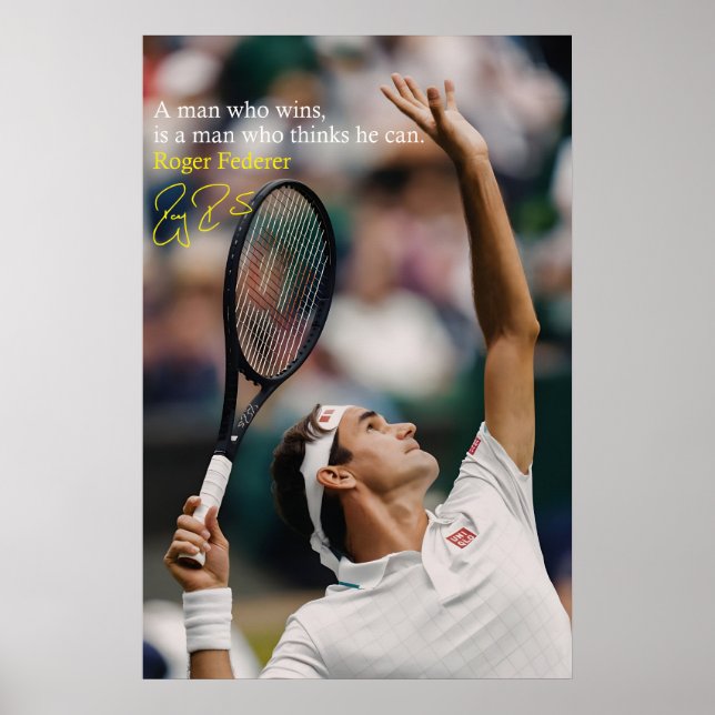 Roger Federer Affisch  Tennis Motiverande Konst (Framsidan)