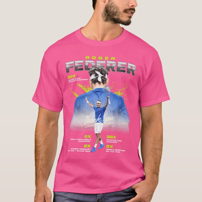 Roger Federer Fläkt Art T Shirt (Framsida)