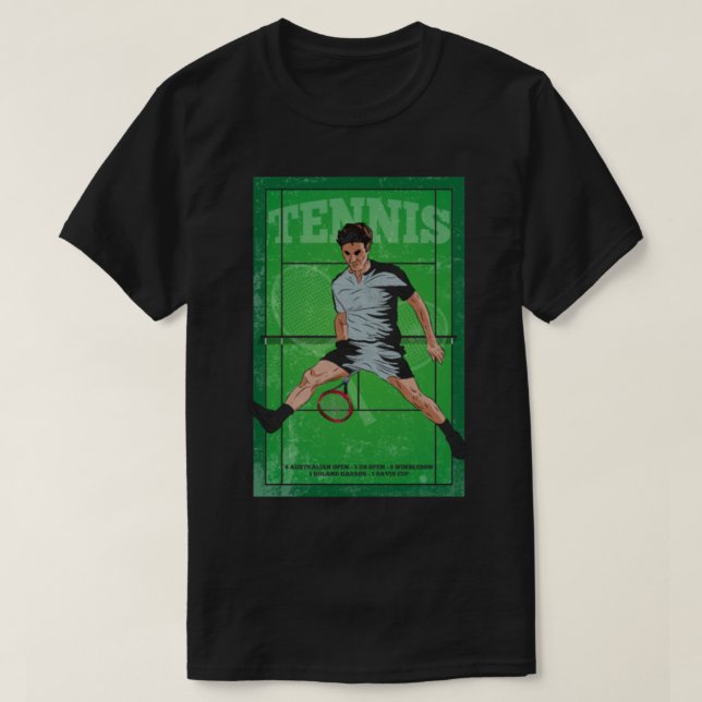 Roger Federer Tennis Player Hero History_ T Shirt (Design framsida)