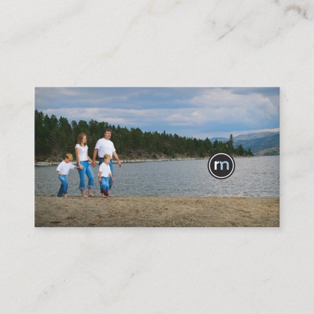 Roger Mathis fotografi, familjkort Visitkort (Framsida)