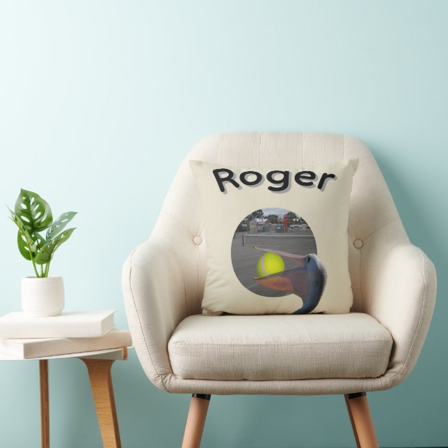 Roger Namn Med Bollfångande Pelikan, Kudde (Stol)