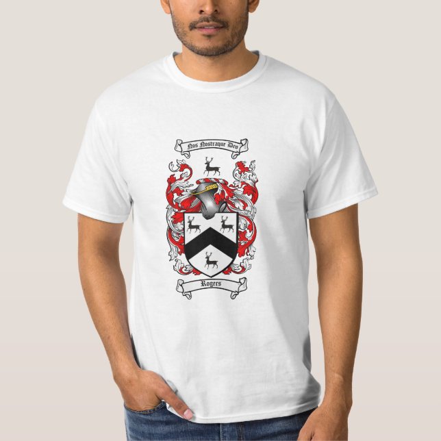 Rogers familjvapensköld - Rogers vapensköld T-shirt (Framsida)