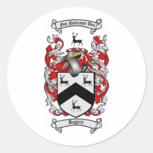ROGERS Family Crest Runt Klistermärke