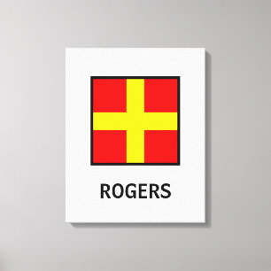 Rogers Family Namn Nautical Flagga Canvastryck