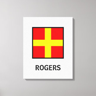 Rogers Family Namn Nautical Flagga Canvastryck