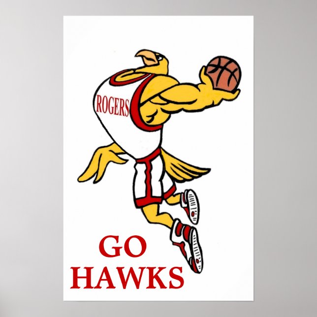 Rogers GHawk Basketball Mascot Poster - Tall (Framsidan)