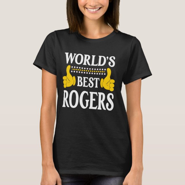 Rogers Surname Team Family Efternamn World's Best T Shirt (Framsida)