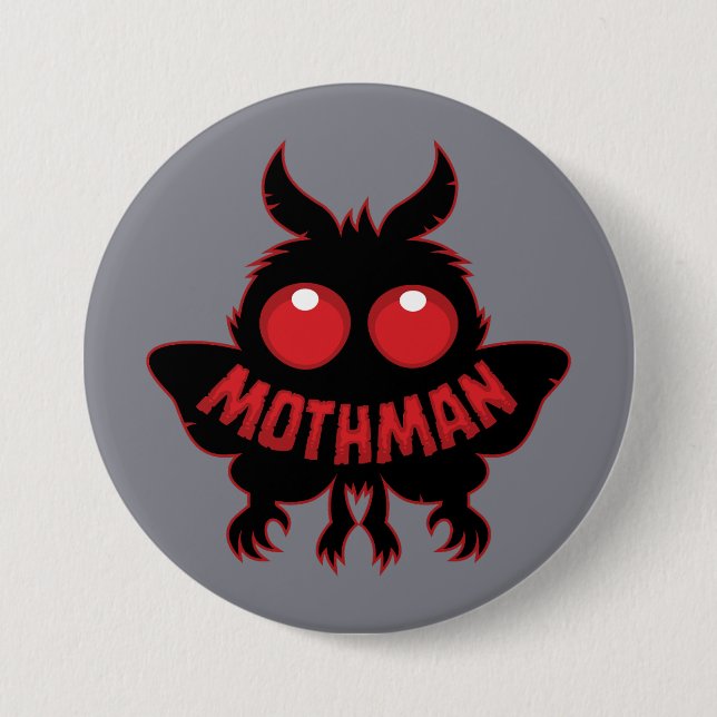 Rögoögd Mysterium Mothman Siluett Knapp (Framsida)