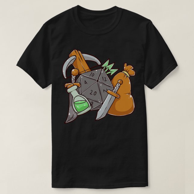 Rogue D20 Dice T Shirt (Design framsida)