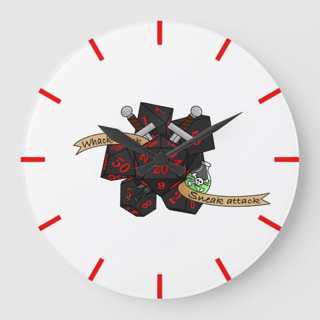 Rogue Dice Design Stor Klocka (Framsida)