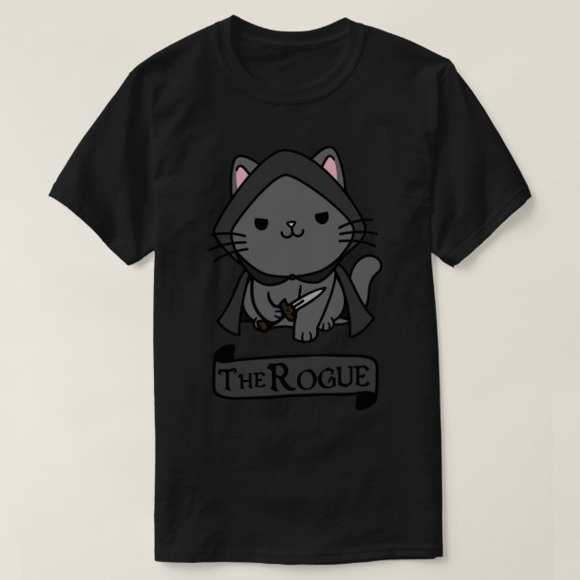 Rogue DnD Cat T Shirt (Design framsida)