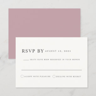 ROGUE Dusty Rosa Mauve Bröllop OSA Card Inbjudningar
