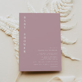 ROGUE Dusty Rosa Mauve Girl Baby Shower Inbjudningar
