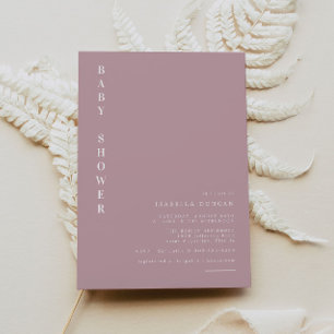 ROGUE Dusty Rosa Mauve Girl Baby Shower Inbjudningar