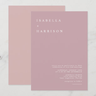 ROGUE Dusty Rosa Mauve Ro Guld Bröllop Inbjudningar