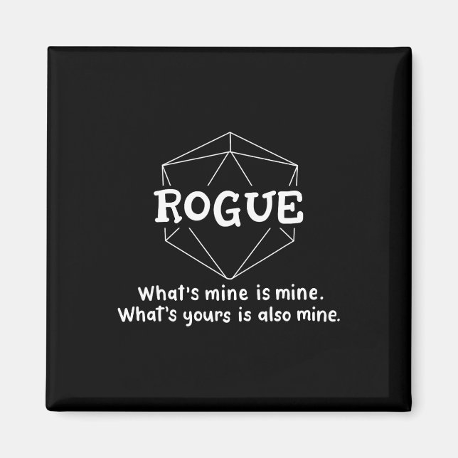 Rogue Funny Character Joke Roleplaying Games Rpg G Magnet (Framsidan)