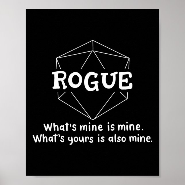 Rogue Funny Character Joke Roleplaying Games Rpg G Poster (Framsidan)