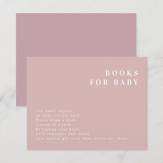 ROGUE Modern Dusty Ro  Bokar för Baby-kort Inbjudningar (Fram/baksida)