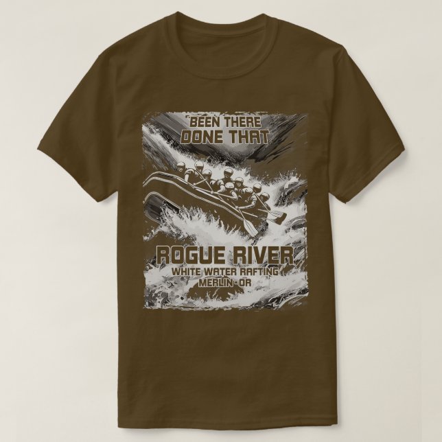 Rogue River White Vatten Raiting Rapids Oregon Raf T Shirt (Design framsida)