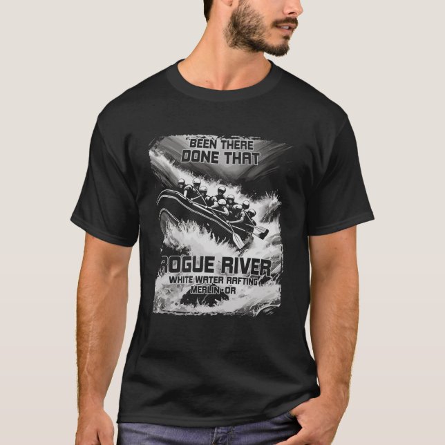 Rogue River White Vatten Raiting Rapids Oregon Raf T Shirt (Framsida)