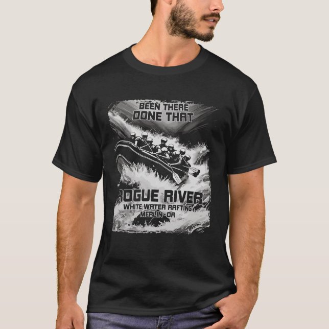 Rogue River White Vatten Raiting Rapids Oregon Raf T Shirt (Framsida)
