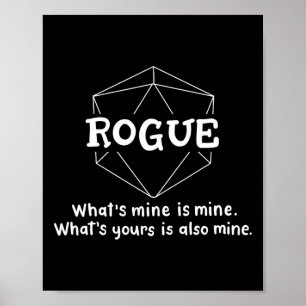 Rogue Roligt Karaktär Skämt Rollspel Spel Rpg G Poster