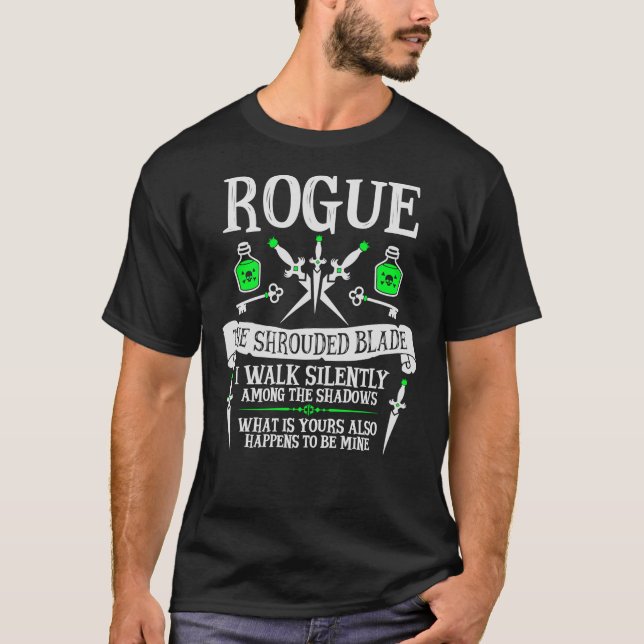 ROGUE, SKRODDADE BLADE - Dungeons&amp; Dragons T Shirt (Framsida)