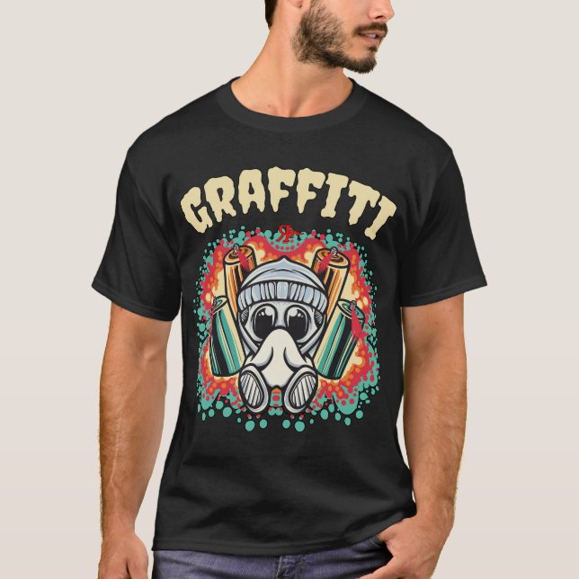 ROGUE SKULL GRAFFITI TATTOO ART T SHIRT (Framsida)