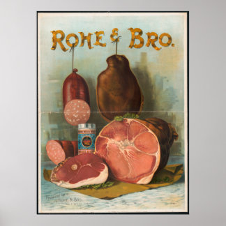 Rohe & Bro Antique Kött Ad Poster