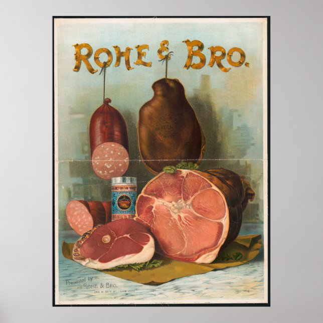 Rohe & Bro Antique Kött Ad Poster (Framsidan)