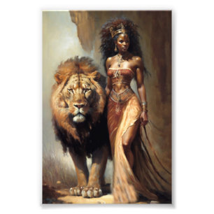 Roho ya Mnyama, African Goddess of Animals, Afrika Fototryck