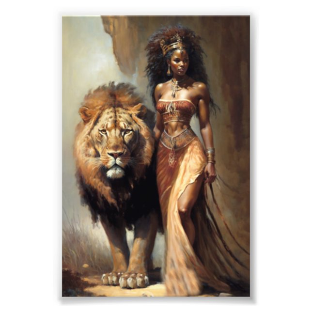 Roho ya Mnyama, African Goddess of Animals, Afrika Fototryck (Framsidan)