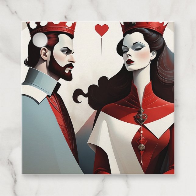 Roi et reine de cœur gåvor etiketter (Framsida)