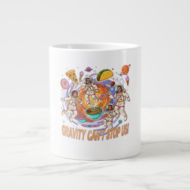 Rojalig Rymdmat Mat Äventyr Design | Kosmisk Mat Jumbo Mugg (Framsidan)