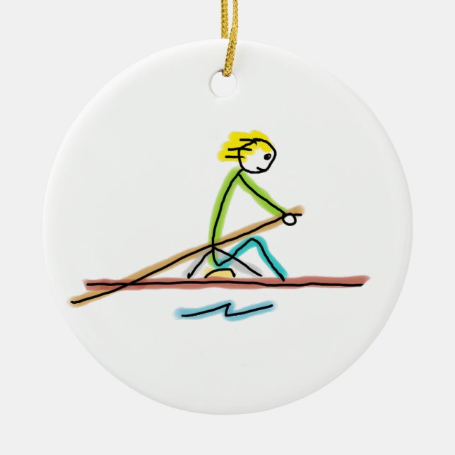 Rojande Stickman Julgransprydnad Keramik (Framsidan)