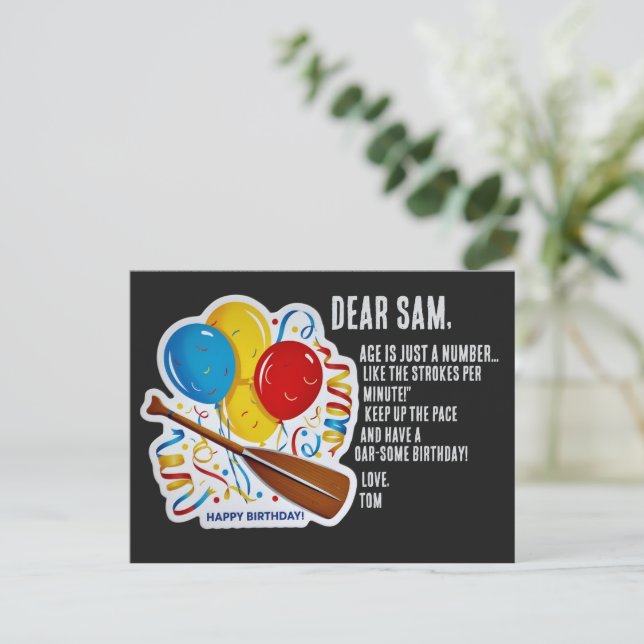 Rojarens födelsedagsglädje: År-fantastisk firande Vykort (Stående Fram)