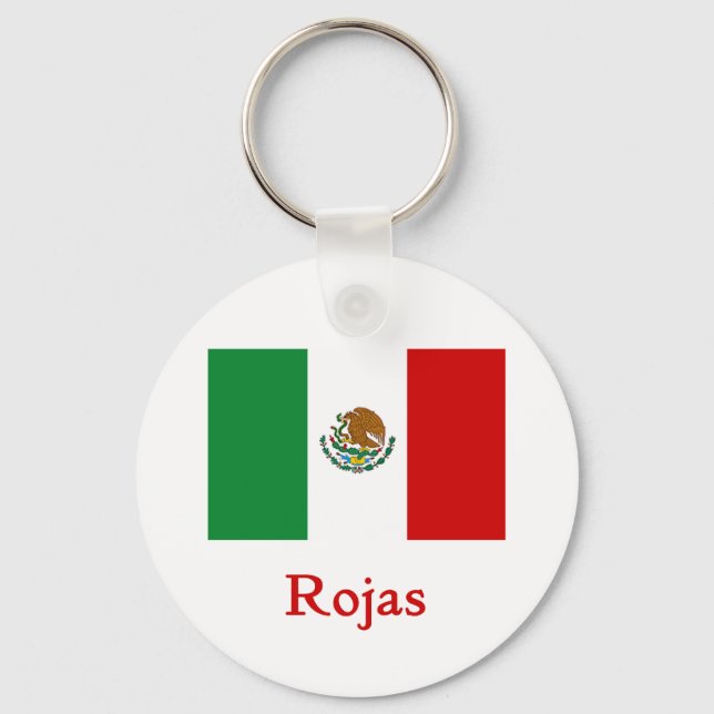 Rojas Mexican Flagga Nyckelring (Framsida)