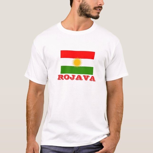 Rojava Kurdistan landet av Kurds T-shirt (Framsida)