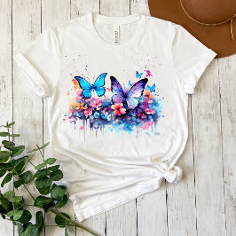 Röjd Fjäril Vattenfärg T-shirt