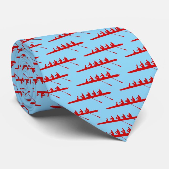 Rojers År DIY Färger 4 Besättning Lag Babyblå Röd Slips (Rullad)