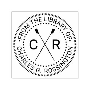 Rojing Roddare Besättning 2 Initialer Bibliotek Bo Självfärgande Stämpel