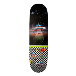 Rojlig flygande skål med planeter mini skateboard bräda 18,5 cm