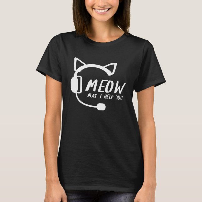 Röjsäljsande katt   Kundtjänst katt T Shirt (Framsida)