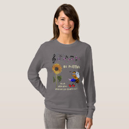 Rök Grått Solrosbin positiv T Shirt