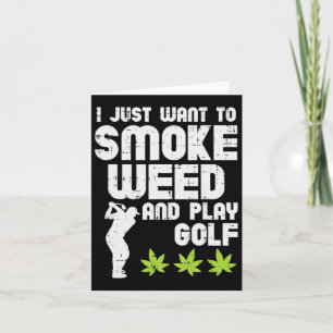 Rök Ogräs Spela Golf Golfande Thc Golfare Stoner Kort