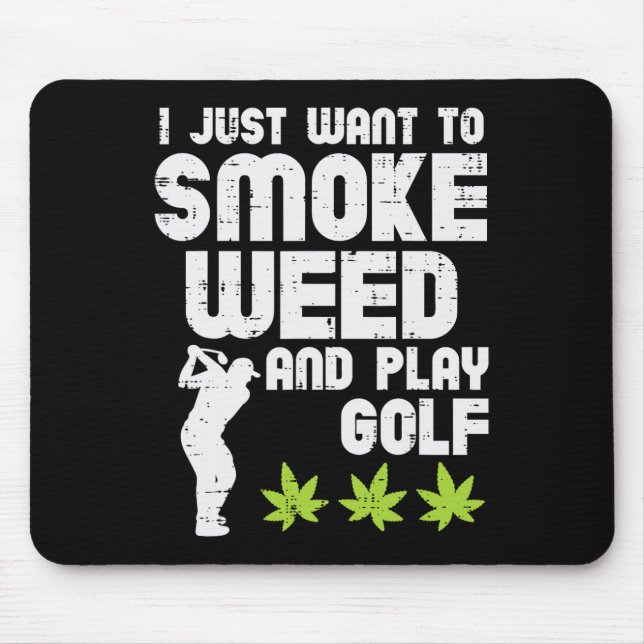 Rök Ogräs Spela Golf Golfande Thc Golfare Stoner  Musmatta (Framsidan)